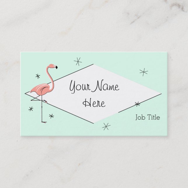Flamingo Aqua diamond business card (Front)