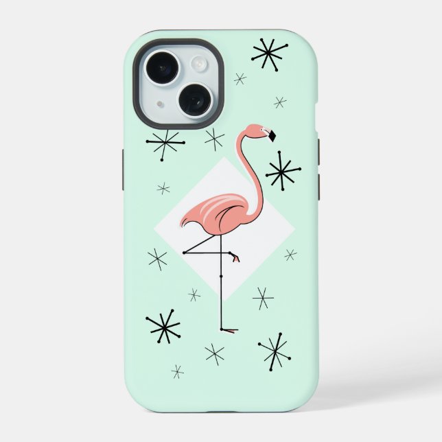 Flamingo Aqua Diamond iPhone case (Back)