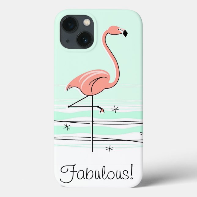Flamingo Aqua 'Fabulous!' iPad Mini case (Back)