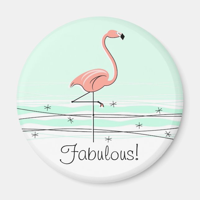 Flamingo Aqua Fabulous magnet (Front)