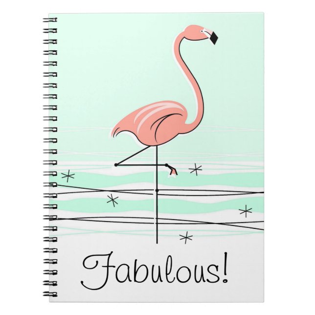 Flamingo Aqua Fabulous! notebook (Front)