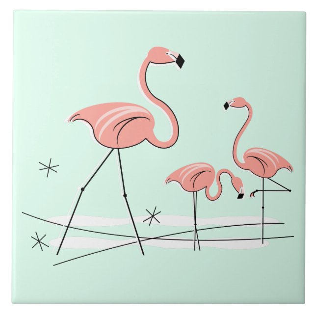 Flamingo Aqua Ocean Trio 2 tile (Front)