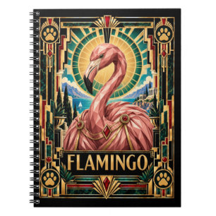 Flamingo, Art Deco Wildlife Notebook