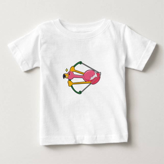 Flamingo as Arrow with Bow Baby T-Shirt (Front)