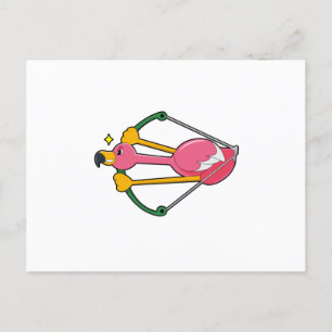 Flamingo as Arrow with Bow Postcard