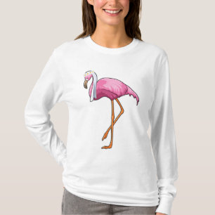 Flamingo as Bride with Veil T-Shirt