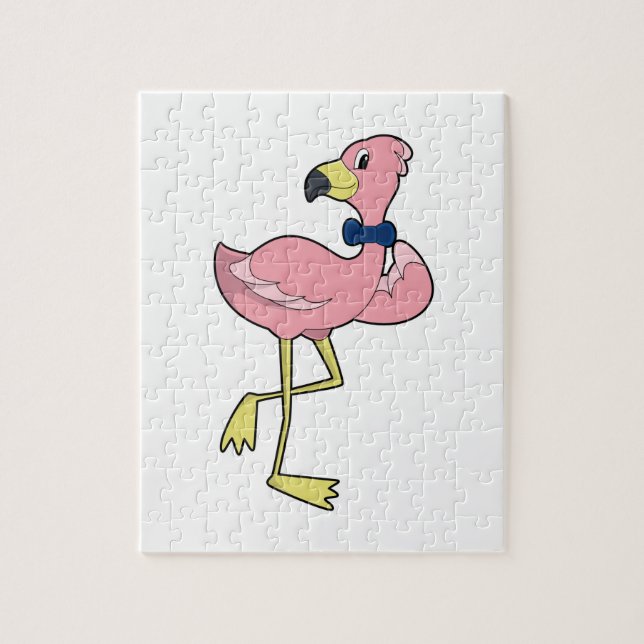 Flamingo as Gentleman with Tie Jigsaw Puzzle (Vertical)