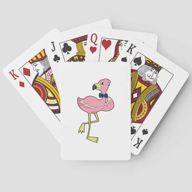 Flamingo as Gentleman with Tie Playing Cards (Back)