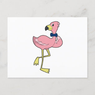 Flamingo as Gentleman with Tie Postcard
