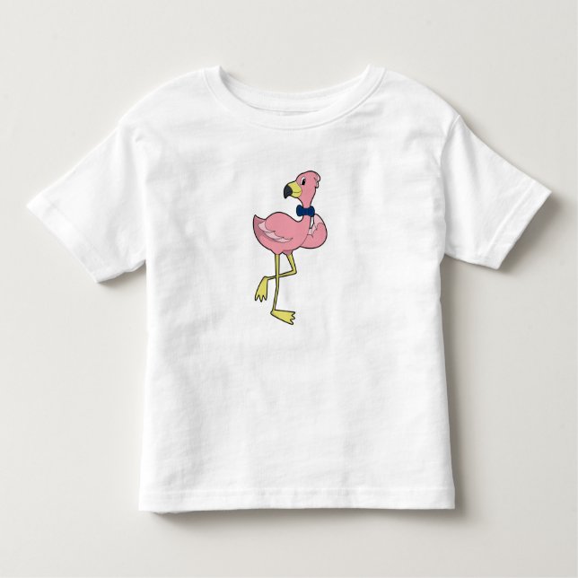 Flamingo as Gentleman with Tie Toddler T-Shirt (Front)