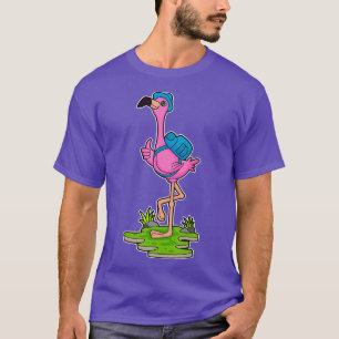 Flamingo as Hiker with Backpack T-Shirt