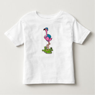 Flamingo as Hiker with Backpack Toddler T-Shirt