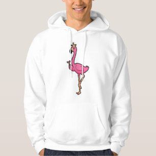 Flamingo as King with Crown & Staff Hoodie