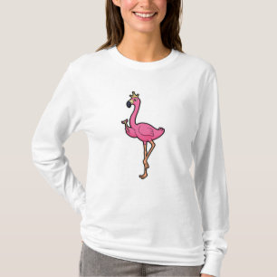 Flamingo as King with Crown & Staff T-Shirt