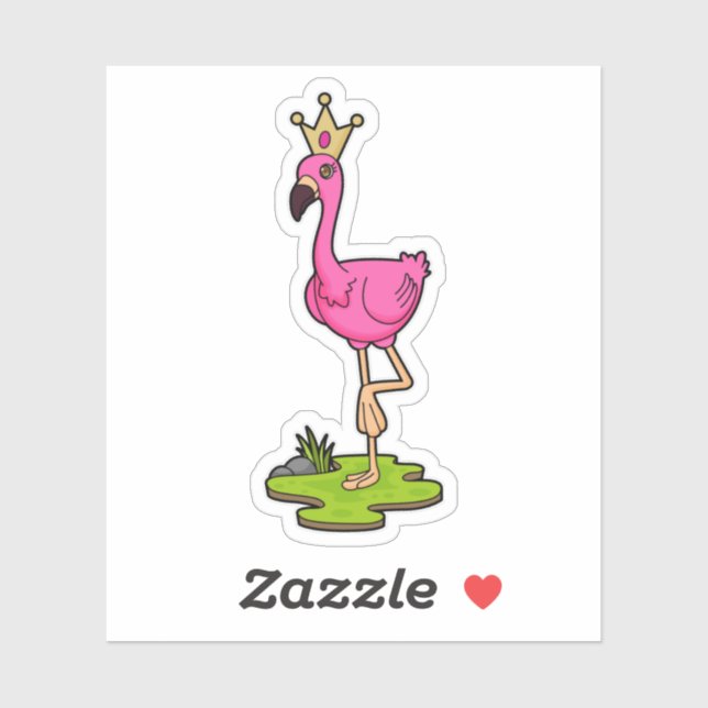 Flamingo as Princess with Crown (Sheet)