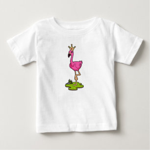 Flamingo as Princess with Crown Baby T-Shirt