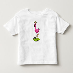 Flamingo as Princess with Crown Toddler T-Shirt