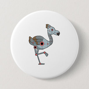 Flamingo as Robot 7.5 Cm Round Badge