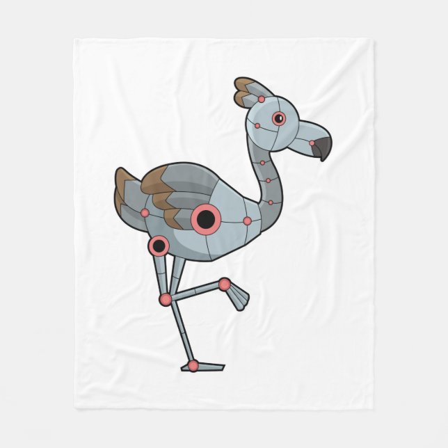 Flamingo as Robot Fleece Blanket (Front)