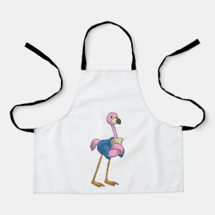 Flamingo as Secretary with Notepad Apron