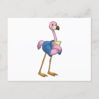 Flamingo as Secretary with Notepad