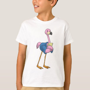 Flamingo as Secretary with Notepad T-Shirt