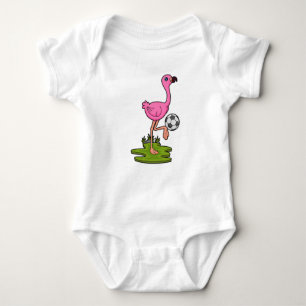 Flamingo as Soccer player with Soccer Baby Bodysuit