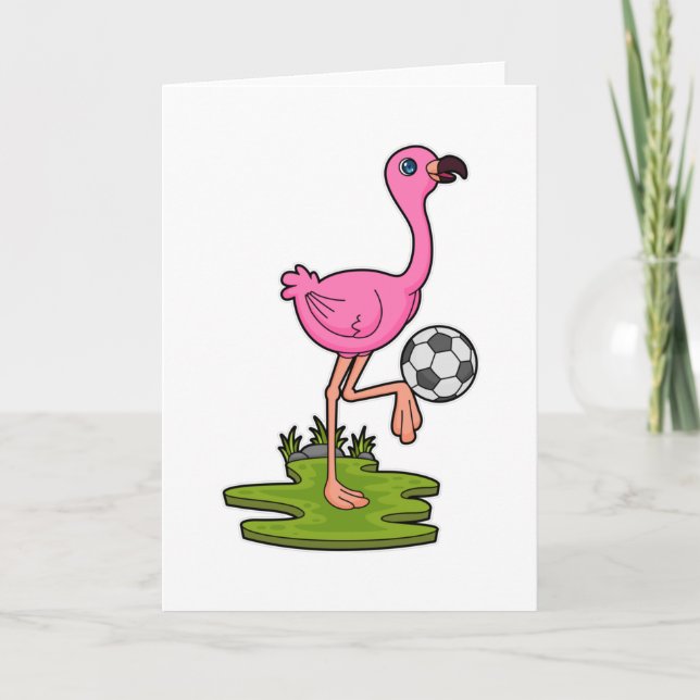 Flamingo as Soccer player with Soccer Card (Front)