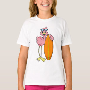Flamingo as Surfer with Surfboard.PNG T-Shirt