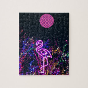 Flamingo at dance party. jigsaw puzzle