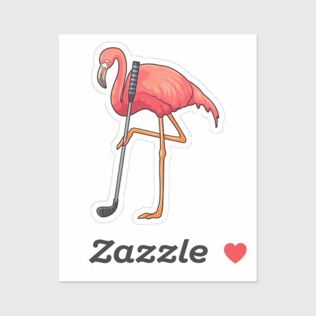 Flamingo at Golf with Golf club (Sheet)