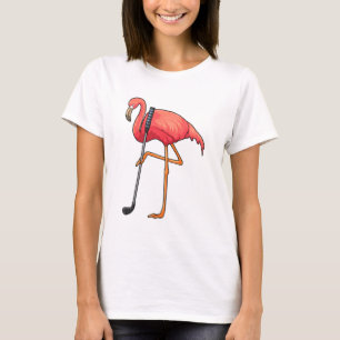 Flamingo at Golf with Golf club T-Shirt