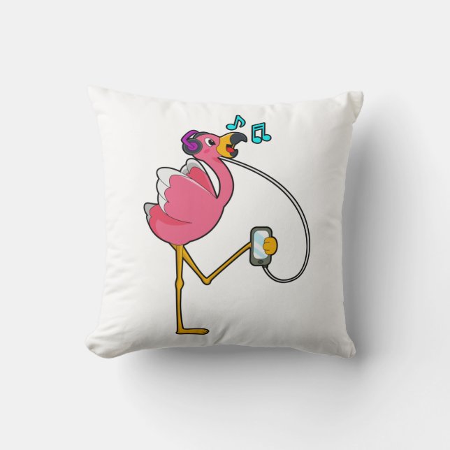 Flamingo at Music with Headphone Cushion (Front)