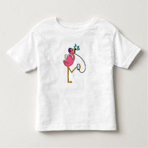 Flamingo at Music with Headphone Toddler T-Shirt