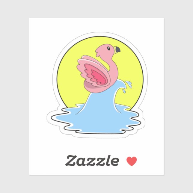 Flamingo at Surfing on Water (Sheet)