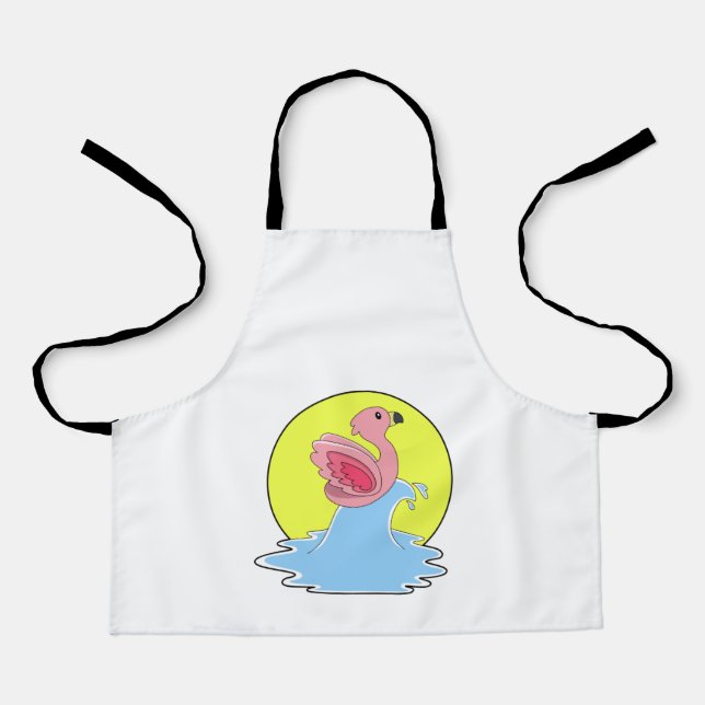 Flamingo at Surfing on Water Apron (Front)
