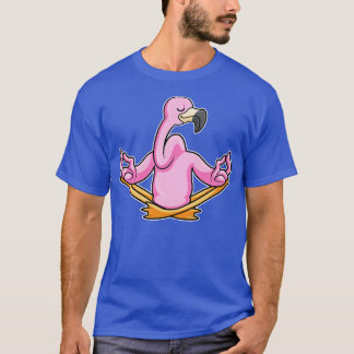 Flamingo at Yoga in Crosslegged T-Shirt