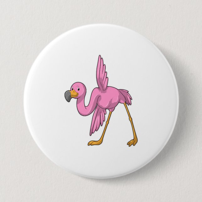 Flamingo at Yoga Stretching exercise 7.5 Cm Round Badge (Front)