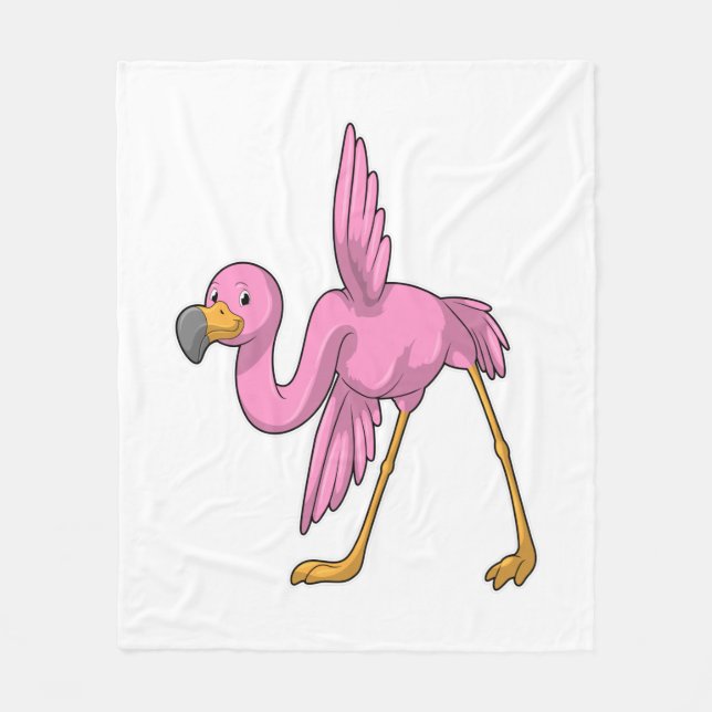 Flamingo at Yoga Stretching exercise Fleece Blanket (Front)