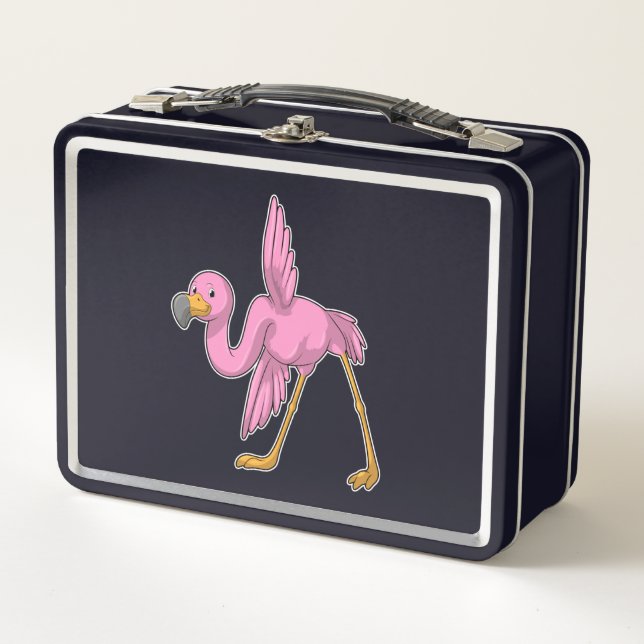 Flamingo at Yoga Stretching exercise Metal Lunch Box (Front)