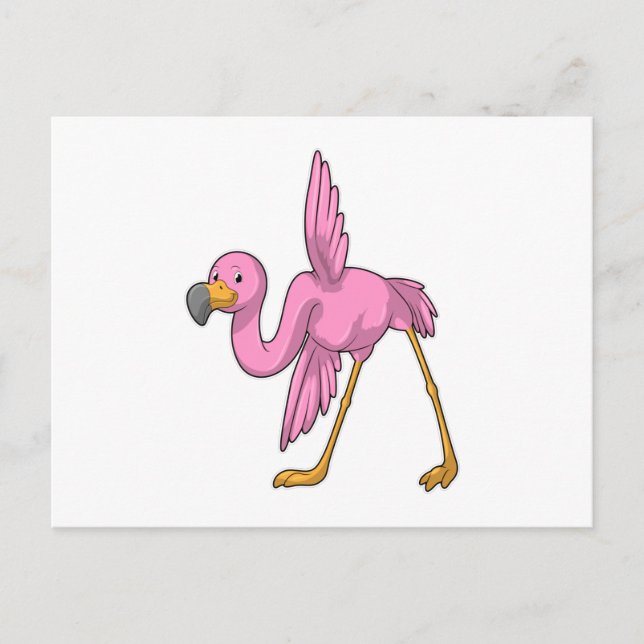 Flamingo at Yoga Stretching exercise Postcard (Front)