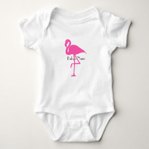 Flamingo baby - Customise name or add a number Baby Bodysuit