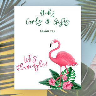 flamingo baby shower Books cards and gifts Poster