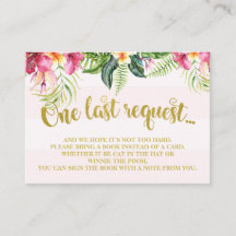 Flamingo Baby Shower Bring a Book Insert Card