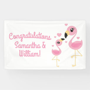 Flamingo Baby Shower Cute Tropical Banner