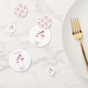 Flamingo Baby Shower Cute Tropical Confetti