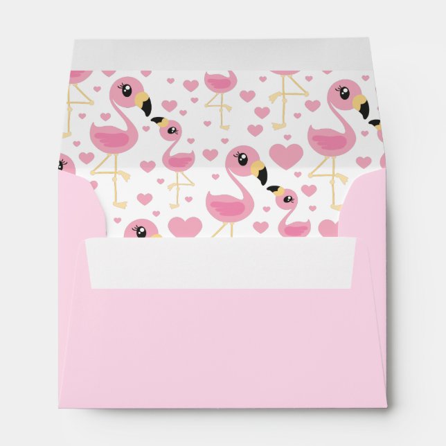Flamingo Baby Shower Cute Tropical Envelope (Back (Bottom))