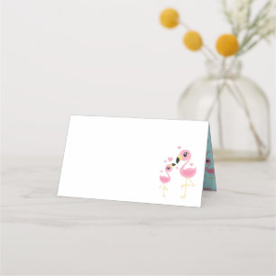 Flamingo Baby Shower Cute Tropical Place Card
