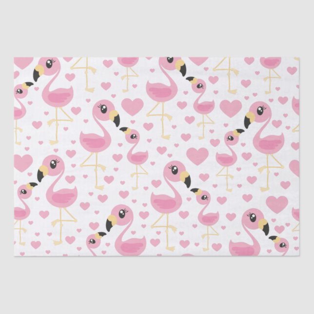 Flamingo Baby Shower Cute Tropical Tissue Paper (Front)