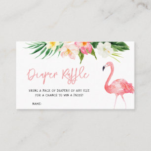 Flamingo Baby Shower Diaper Raffle Business Card
